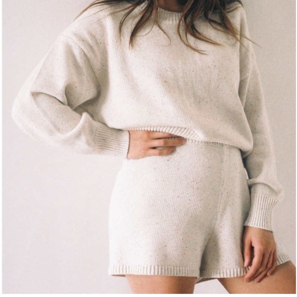 millk milk australia cotton postpartum knit cotton sweater shorts sprinkle